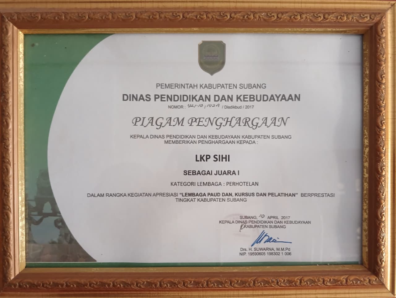 Juara 1 Kategori Perhotelan
